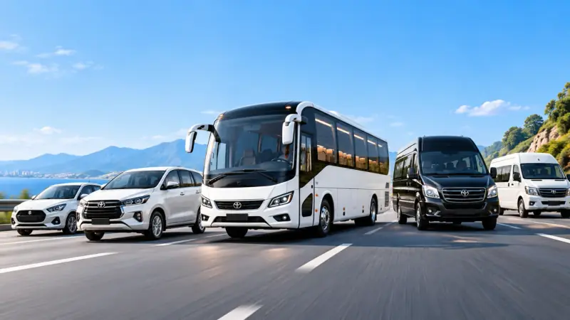 Luxury bus, tempo traveller and cars available for group transport in Ahmedabad