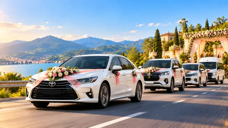 Decorated wedding car available for rental in Ahmedabad